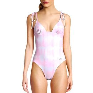 Solid & Striped Tie Dye Swimsuit The Olympia Ballet Pink One Piece Tie Straps M